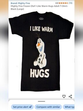Mighty Fine Black Olaf 'I Like Warm Hugs' Graphic Tee
